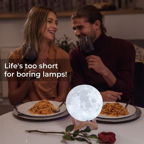 Mind-Glowing 3D Moon Lamp - Kids Moon Night Light Ball With Stand, 16 Colors, Touch/Remote Control, Cool Birthday Gifts For Any Year Old Girls & Boys, Bedroom Decor For Women (4.7 Inch) #TOP7