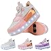 Toddler Winter Light Up Shoes Boy Girl Adorable LED Flashing Lightweight Non Slip Unisex Fashion Running Sneakers for Kid (White,13.5)
