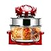Produktbild HE FRYERS Friteuse Halogen Konvektionsofen Herd Luft Friteuse 10L mit Deckel Zubehör Glas Schüssel Timer Gesundheit Kein Öl Halogen Herd und Sicherheit für Back Grill (rot)