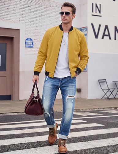 Image of TACVASEN Men's Lightweight Jacket Spring Bomber Fall Windbreaker Casual Stylish Coats with Pockets