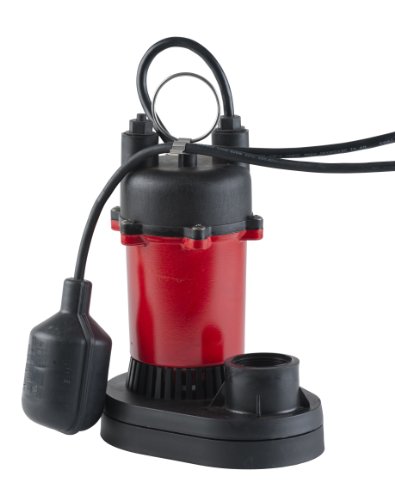 Red Lion RL-SP25T 14942739 1/4 HP, 115-Volt, 2900 GPH Aluminum and Thermoplastic Sump Pump with Tethered Switch