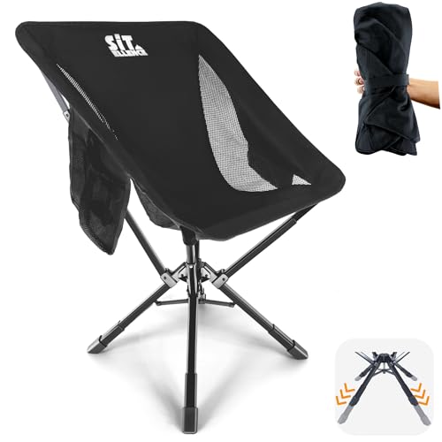 ADJ-Q2 Portable Camping Chair - Adjustable Height Folding Chair, Compact Collapsible Chair, Heavy...