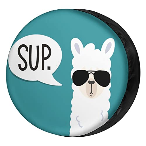 Image of Funny Llama Spare Tire Cover Wheel Tire Cover Fit Trailer, RV, SUV and Many Vehicle 12inch