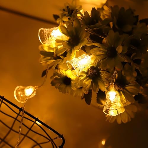 Image of K D Plastic Bell String Fairy 15Led Lights Outdoor and Indoor for Home Decoration Light, Diwali Lights & Christmas, Party (Warm White, Corded Electric), 3 Meters