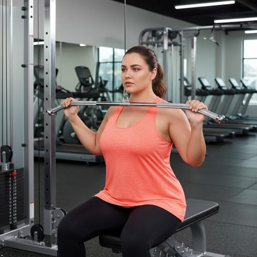 Image of ForHailey Women's Plus Size Cross Back Workout Tank Tops Athletic Shirts