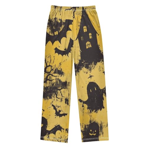Halloween Castle Bat Boys Long Pants Soft Trousers Elastic Waist Kids Lounge Bottoms with Pockets S-XL2