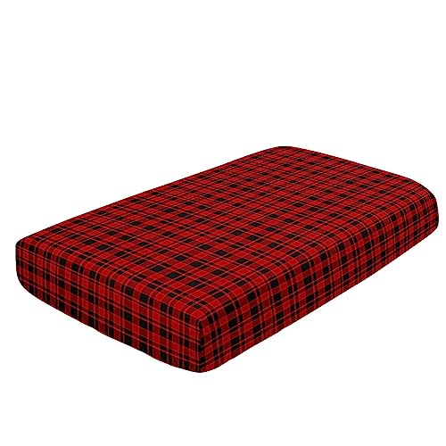 Image of 3pcs Nursery Crib Set with Comforter, Sheet & Skirt, Bear Forest Camping Car Printed Bedding for Baby Boys and Girls (Bear Red)