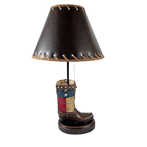 Urbalabs Western Cowboy Shade Boot Lamps Horse Floral Turquoise Brown Silver Saddle Spurs Rustic Home Texas Decor Table Farmhouse Nightstands Living Room End Tables Shade Only (Shade Only) #TOP5