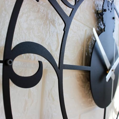 Image of Stylish Metal Analog Wall Clock for Living Room, Bedroom, Office, Kitchen, Home and Hall | Antique Fancy Big Size Modern Wall Watch for Home Decor (DA-180, 50CM)