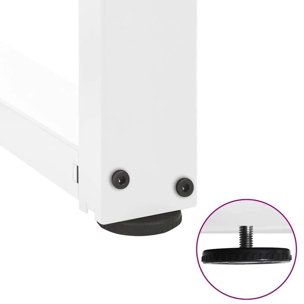 Mesa de bar patas en forma de T, 2 unidades, blanco, 60 x 35 x (100-101) cm, acero con recubrimiento en polvo, patas de mesa de metal ajustables para mesas de pie, muebles