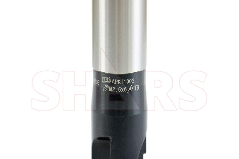 Image of Shars 7 /8 inch 90 Degree Indexable End Mill OAL 7-7 /8 with 3 PCS of APKT 1003 Inserts NEW 404-2859W+404-6960(3) P[