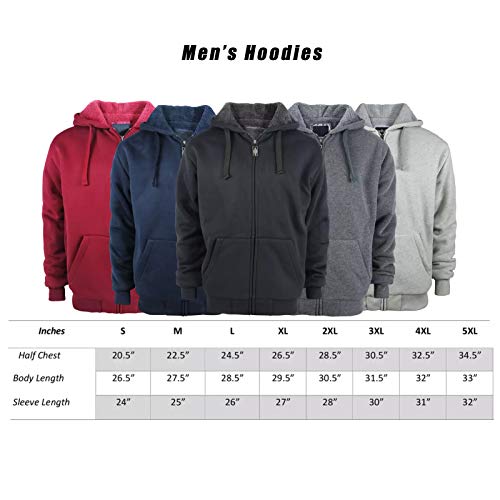 Facitisu Men's Casual Thick Fleece Sherpa Lined Heavyweight Hooded Jacket Coat Athletic Sweatshirts Coffee Small #TOP5
