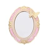 Cadre en relief durable : le miroir à main vintage est doté d'un cadre robuste et bien conçu pour garantir que votre miroir compact reste intact et élégant pendant des années, miroir portable vintage, mini miroir rétro