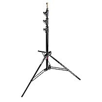 Manfrotto 1004BAC Stativo Serie Babylight con Sistema Pneumatico, 4 sezioni in Alluminio, Altezza 366 cm, Nero