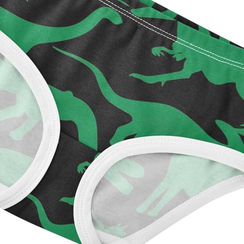 Cute Dinosaurs Green Black Little Girl Panties Toddler Underwear Custom Cotton Florals Kids Undies Briefs 2t4
