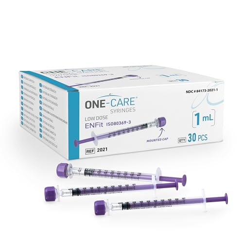 MediVena ONE-CARE Lab Syringes 1ml ENFit with Mounted Cap, Sterile, Low Dead Space, 30/bx Blister-Packed Syringes