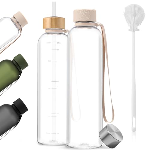 Reallnaive 1 Pcs Slim Water Bottle 32oz, 1L...