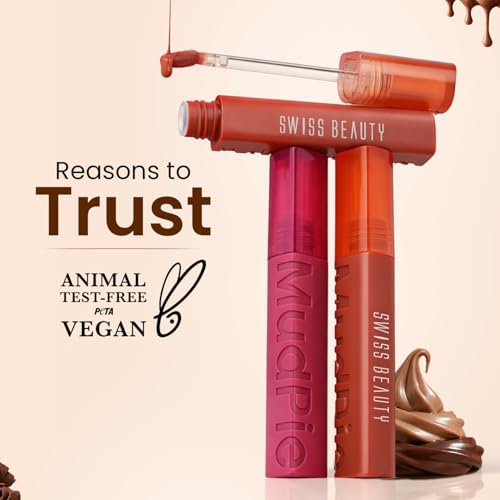 Image of Swiss Beauty Mudpie Lipstick | Soft Matte Mousse Finish | Highly Pigmented | Non-Transfer | Long-Lasting Wear | Infused with Hyaluronic Acid & Castor Oil | Shade-16. Innovator, 3g