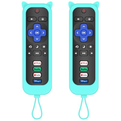 Remote for Roku TV & Cover for TCL Roku Remote, 2-Pack Remotes Replacement Cover Compatible with TCL Roku TV Remote, Replacement for TCL Roku TV Remote (Blue)