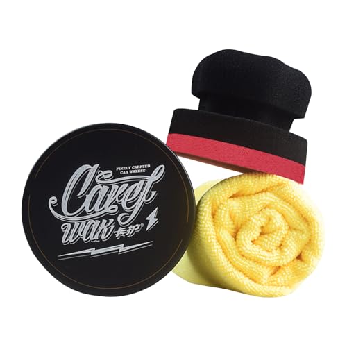 Cera automotriz Carnauba pasta 7 oz con toalla y esponja miniatura 1