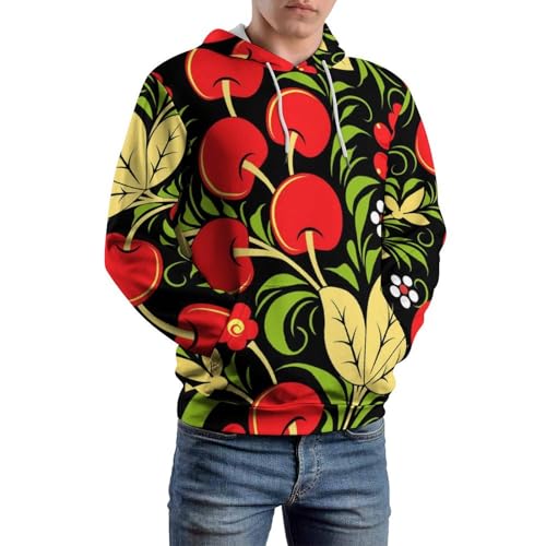 Sweat à capuche Fruits Rouges chaud et douillet, pull unisexe à manches longues