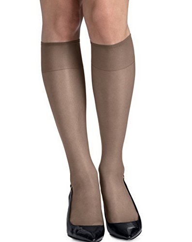 Hanes Women's Silk Reflections Knee High Reinforced Toe - 2 Pack, 775, Town Taupe, O/S