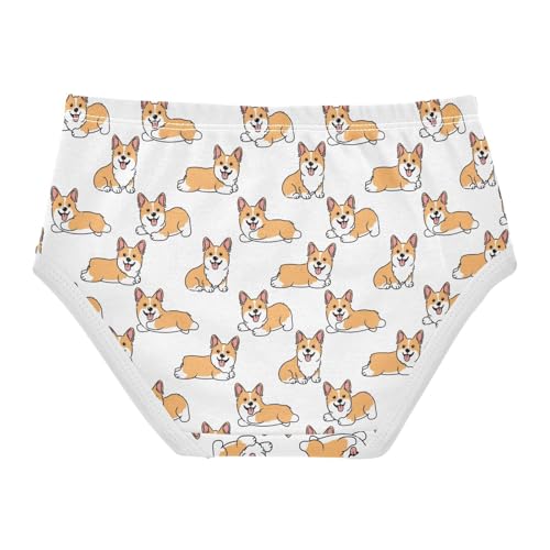 Wusikd Cute Corgi Dog Girls' Underwear Cotton Cartoon Girls Briefs Soft Toddler Underwear 5T2