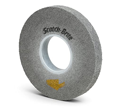 3M Scotch-Brite Convolute Silicon Carbide Soft EXL Pro Deburring Wheel - Fine Grade - Arbor Attachment - 8 in Dia 3 in Center Hole - Thickness 1 in - 4500 Max RPM - 94918 [PRICE is per WHEEL]