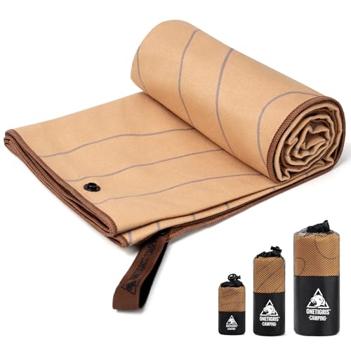 ONETIGRIS Quick Dry Towel,Super Absorbent Microfiber Camping Towel with Bag-Ultra Soft Compact Towel for...