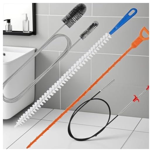 4Pcs Drain Snake Set, Hair Clog Remover for Sink, Toilet & Sewer,Professional Drain Opener with Anti-Slip Grip, Bathroom & Kitchen Plumbing Tool