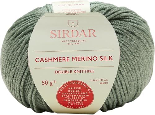 Sirdar Cashmere Merino Silk DK Double Knitting, Meadow Green (421), 50g