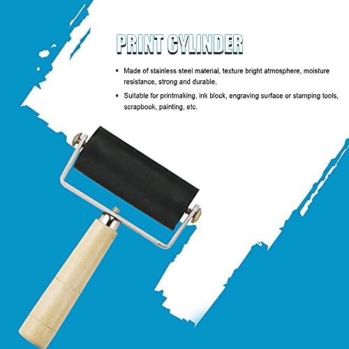 YEXPRESS 3 PCS Rubber Brayer Roller, Hard Rubber for Printmaking, Wallpapers Stamping Gluing Application, 1.4, 2.4 and 4 Inch