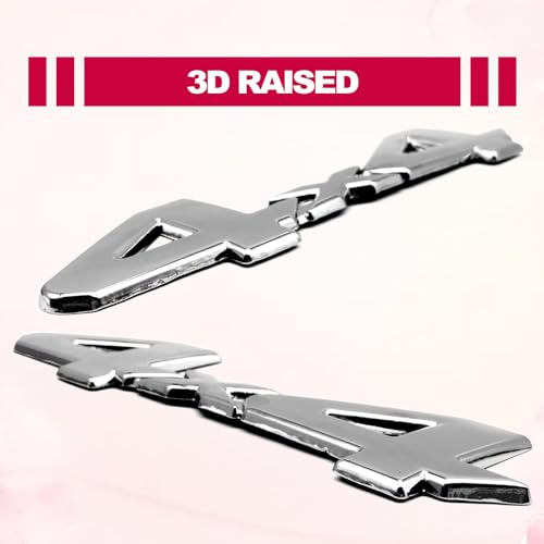Image of 3D Raised ABS Universal 4x4 Decal Blackout Emblem Sticker Full Coverage 3 /M Adhesive Replacement for Toyota Tundra Tacoma Dodge Ram etc (Silver)