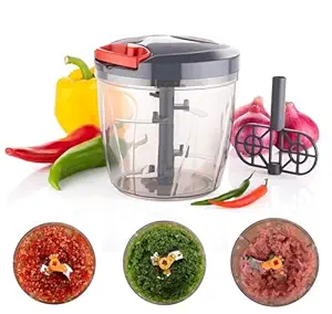 AADHIK 900ml Big Vegetable Cutter, Onion Chopper, Kitchen Dori Handy Vegetable and Fruit Manual Onion Dry Fruit Salad Maker Vegetable Quick String Chopper Machine, Cutter 3 Stainless Steel Blades