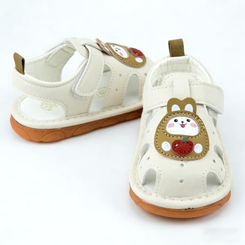 Image of SOFMUO Baby Boys Girls Closed Toe Squeaky Sandals Toddler Summer Shoes | Soft Non-Slip Rubber Sole,Closed Toe Protection,Adjustable Strap,Squeaky Design,Summer Outdoor Prewalkers