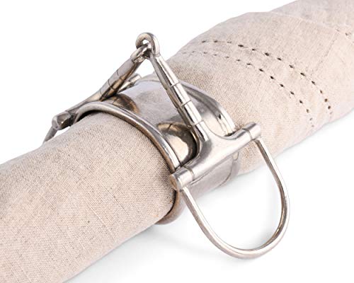 Vagabond House Pewter Horse Tack Equestrian Napkin Ring (Sold As Single Ring) Artisan Crafted Designer Rings 3.75 Inch Long #TOP1