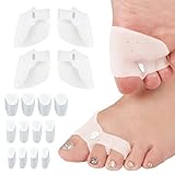 2 Paar Hallux Valgus Korrektur Zehenspreizer – Transparente Zehentrenner zur gezielten Zehenausrichtung, Hallux Valgus Zehenspreizer für Damen und Herren, Einheitsgröße, Dezentes Design