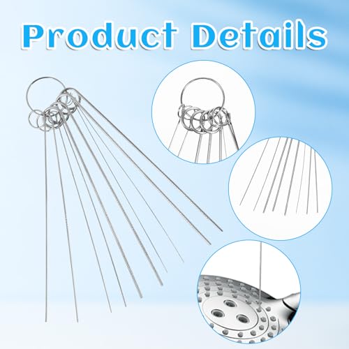Image of 40 PCS Show Head Cleaner Picks for Small Hole, Anti-Clogging Shower Head Cleaning Brush Small Hole with Storage Boxes Nozzle Unclogger Tool for Household Bathroom (Blue)