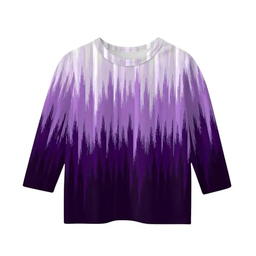 Girls Tops 3/4 Sleeve Fall Cute Shirts Trendy Stylish Round Neck Summer Tops 2025 Floral Loose Fit Clothes 3-14 Years2