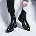 Men's Chelsea Boots Mid High Top Leather Slip On Fashion Ankle Boot Casual Shoes for Men (Black,11)