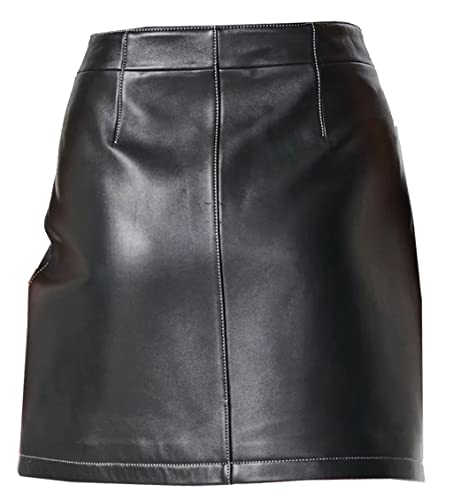 Designer Lamskin Real Leather Mini Skirt Short Length2