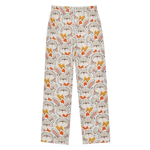 Cute Rabbit Autumn Cartoon Boys Pants for Kids Jogger Pants with Pockets S-XL