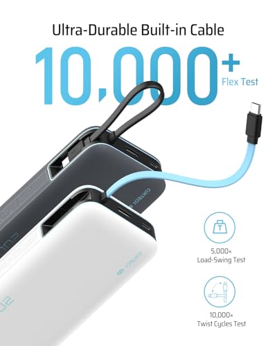 CUKTECH 20000mAh 45W Power Bank w/ Built-In USB-C Cable (Gray) - image 6