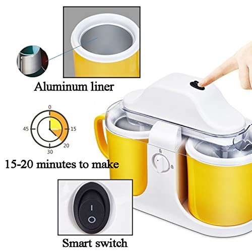 RSHJD Eismaschine Selbstkühlend 500ML, Klein Speiseeismaschine für 2-4 Personen, Eiscrememaschine mit Sichtbarer Deckel… – Bild 5