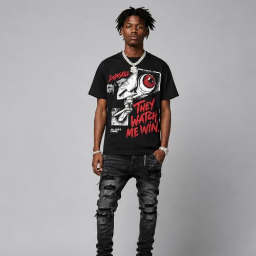 Image of DopeSkill Graphic Tee Streetwear Hip Hop Hypebeast Unisex T-Shirt Sneaker Colour Matching Shirts Rapper Mouth