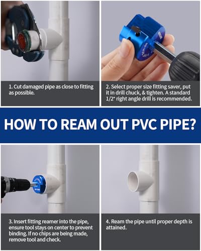 Image of DAYDOOR 1-1 /4'' PVC Pipe Reamer, 1-1 /4-Inch PVC Fitting Saver