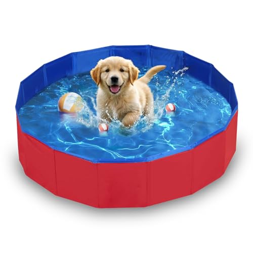 Taechalingo Hundepool Klein 50x8cm Hundepool Faltbar Planschbecken Hund Katzenpool Robustes Planschbecken Pool Swimmingpool Hundebadewanne Faltbarer für Hunde und Katzen