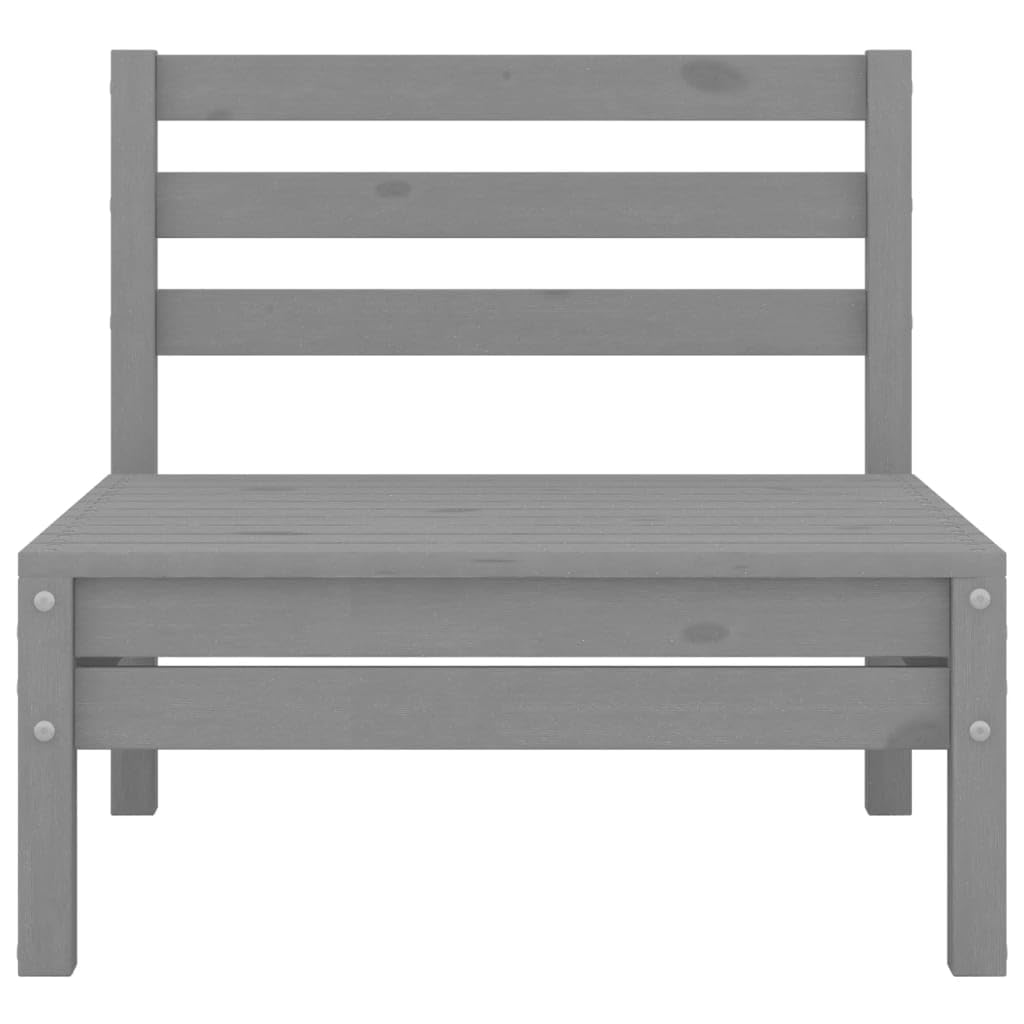 Ensemble de meubles de jardin 3 pièces en pin massif gris pour jardin, terrasse, extérieur, balcon
