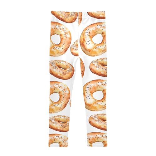 Fresh Bagel Girls Leggings,Workout Leggings for Girls Toddler Athletic Legging Size for 3-10T2