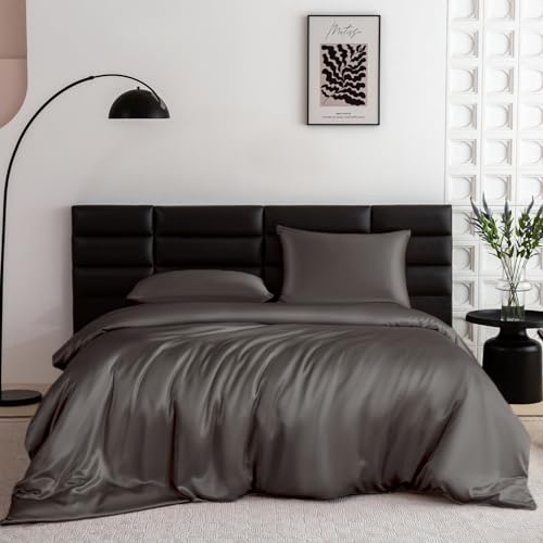 Draps 100% Soie 22 mm King 1 Housse de Couette 2 Taies d'oreiller